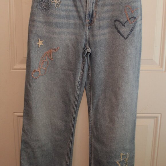 Hollister Jeans Women size W25 Inseam 31 1/2 Ultra High-Rise Dad Blue Loose Fit - Picture 3 of 7